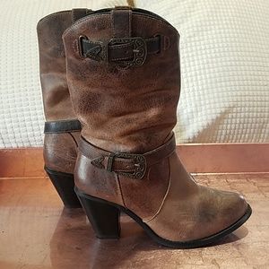 Dingo 8.5 brown western boots booties heel buckle